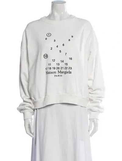 Pre-owned Maison Margiela 2022 Graphic Print Sweatshirt In White