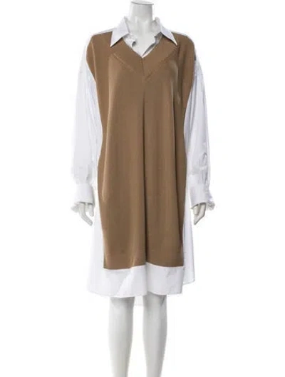 Pre-owned Maison Margiela 2022 Midi Length Dress In Neutrals/white