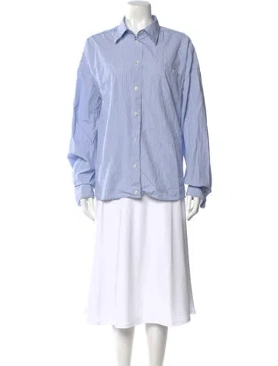 Pre-owned Maison Margiela 2022 Striped Button-up Top In Blue