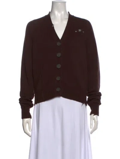Pre-owned Maison Margiela 2022 V-neck Sweater In Brown