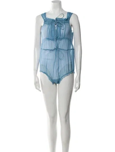 Pre-owned Maison Margiela 2023 Silk Romper In Blue