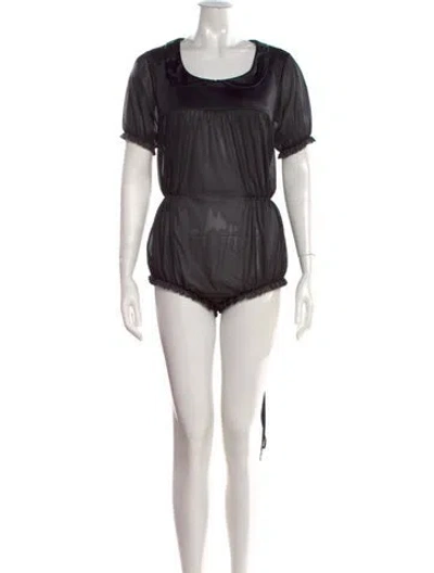 Pre-owned Maison Margiela 2023 Square Neckline Bodysuit In Black