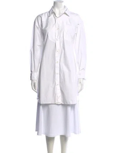 Pre-owned Maison Margiela 2024 Long Sleeve Button-up Top In White