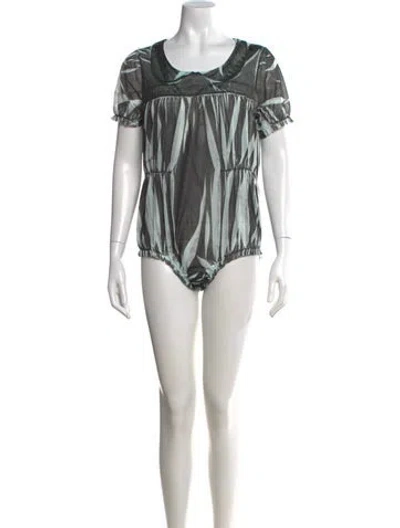 Pre-owned Maison Margiela 2024 Printed Romper In Black