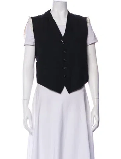 Pre-owned Maison Margiela 2025 Virgin Wool Vest In Black