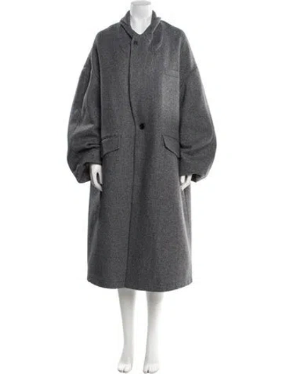 Pre-owned Maison Margiela 2026 Wool Faux Fur Coat In Gray