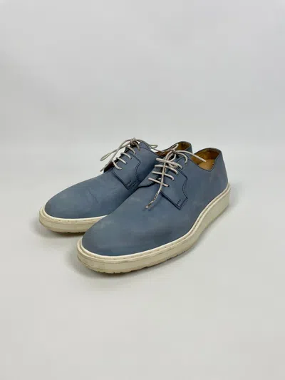Pre-owned Maison Margiela 22 Line Wedge Sole Derby Shoes In Blue