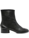 Maison Margiela Tabi Split Toe Leather Ankle Boots In Black