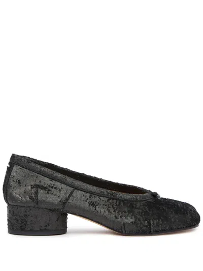 Maison Margiela 30mm Tabi Ballerina Shoes In Black