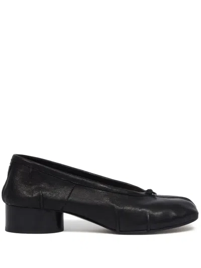 Maison Margiela Split-toe Design Black Lambskin Pumps With Calfskin Lining