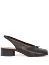 Maison Margiela Tabi 30 Leather Slingback Pumps In Black