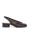 Maison Margiela Tabi 30 Leather Slingback Pumps In Black