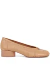 Maison Margiela Tabi 30mm Leather Ballerina Pumps In Neutrals