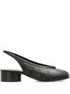 Maison Margiela 30mm Tabi Slingback Heeled Pumps In Black