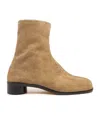 Maison Margiela Beige Suede Tabi Ankle Boots In Brown