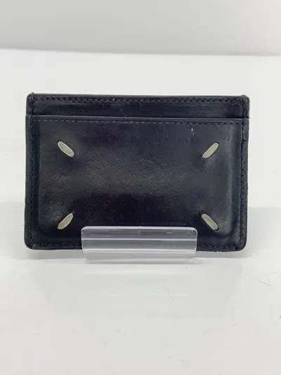 Pre-owned Maison Margiela 4 Stitch Motif Leather Card Case In Black