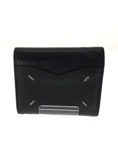 Pre-owned Maison Margiela 4 Stitch Motif Leather Envelope Wallet In Black