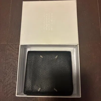 Pre-owned Maison Margiela 4 Stitch Motif Leather Wallet In Black