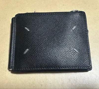 Pre-owned Maison Margiela 4 Stitch Motif Leather Wallet In Black