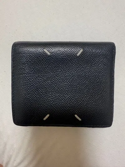 Pre-owned Maison Margiela 4 Stitch Motif Leather Wallet In Black
