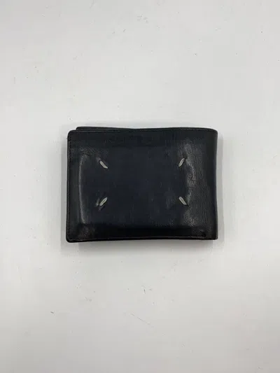 Pre-owned Maison Margiela 4 Stitch Motif Leather Wallet In Black