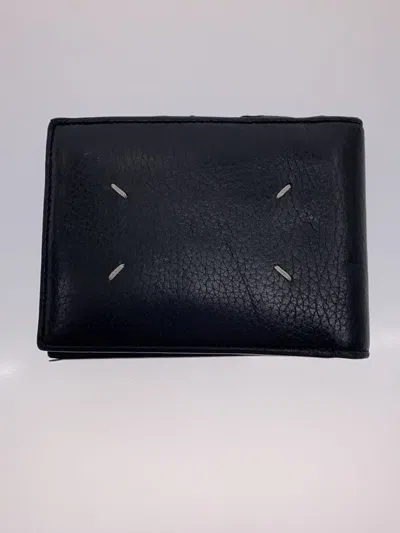 Pre-owned Maison Margiela 4 Stitch Motif Leather Wallet In Black