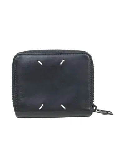 Pre-owned Maison Margiela 4 Stitch Motif Leather Wallet In Black