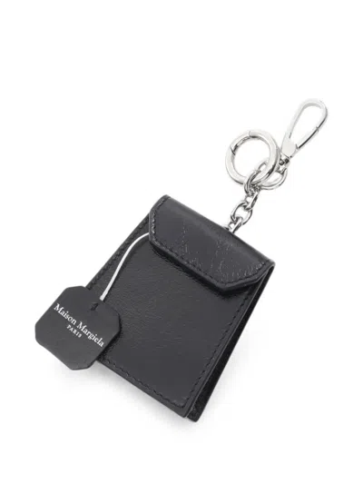 Pre-owned Maison Margiela 4 Stitches Tea Bag Key Ring In Black