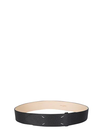 Maison Margiela 45mm Black Belt With Classic Buckle Closure In Pattern
