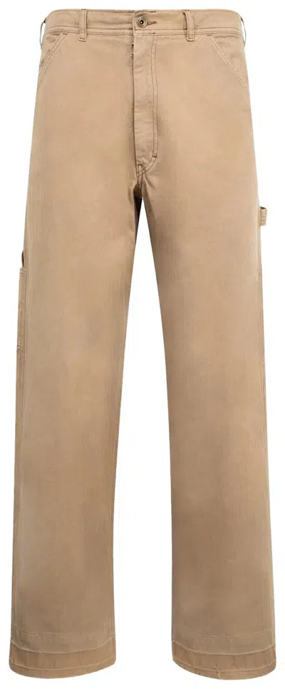 Maison Margiela 5 Pocket Stone Washed Mini Pants In Brown