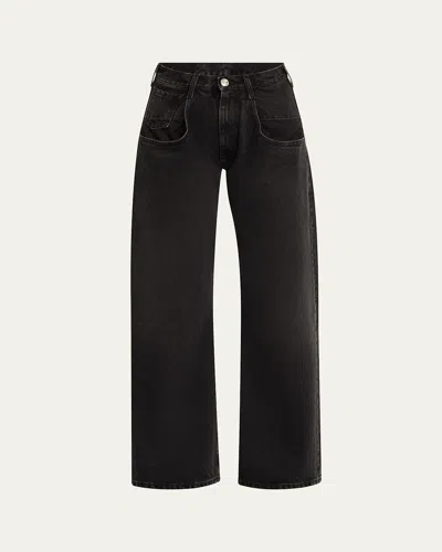 Maison Margiela 5-pocket Straight-leg Denim Ankle Pants In Black