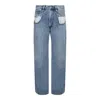 Maison Margiela Straight Leg Jeans With Contrasted Pockets In Blue