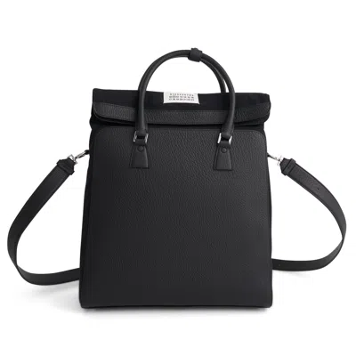 Maison Margiela Black 5ac Daily Vertical Tote In T8013 Black