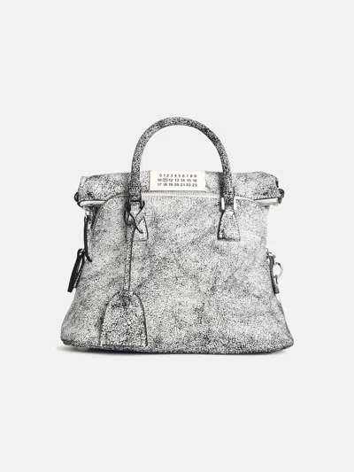 Maison Margiela '5ac' Black And White Cracked Leather Bag