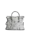 Maison Margiela Textured Leather Shoulder Bag And Strap In White