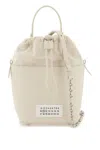 Maison Margiela Chalk Leather And Canvas Mini 5ac Bucket Bag In White