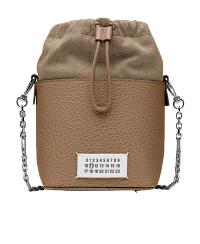 Maison Margiela Taupe 5ac Small Bucket Bag In Brown