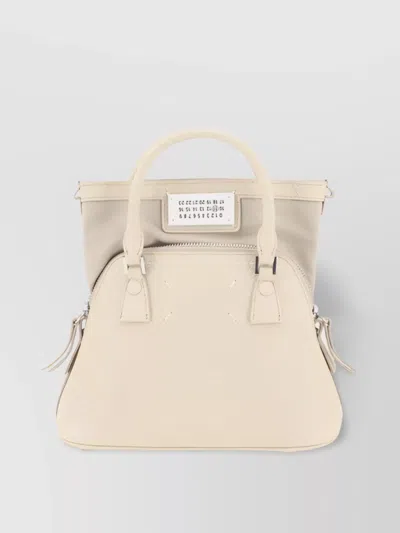 Maison Margiela 5ac Calfskin Shoulder Bag In Neutral