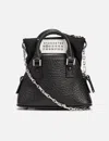 Maison Margiela Textured Leather Compact Tote Bag With Numeric Label In Black