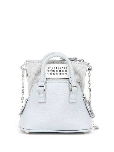 Maison Margiela Numbers-patch Leather Mini Bag In Blue
