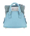 Maison Margiela Light Blue Leather And Fabric 5ac Classique Baby Handbag In Blue