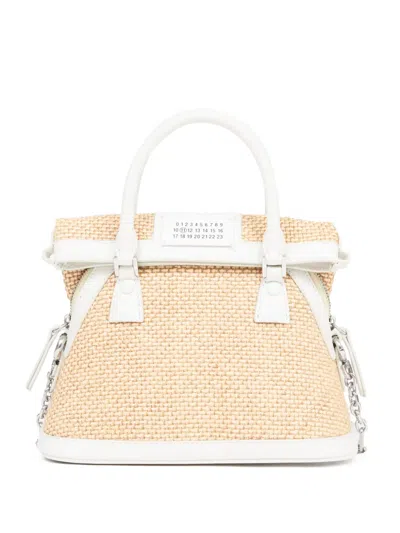 Maison Margiela 5ac Classique Straw Mini Bag In Neutrals