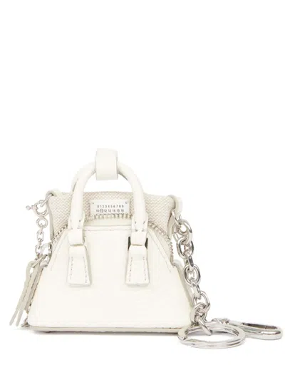 Maison Margiela 5ac Doll Leather Keyring In White