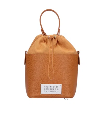 Maison Margiela 5ac Drawstring Bucket Bag In Orange