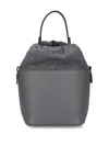 Maison Margiela 5ac Drawstring Leather Bucket Bag In Gray