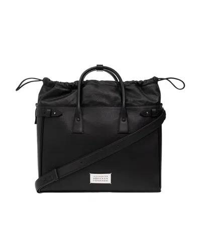 Maison Margiela 5ac Drawstring Tote Bag In Black