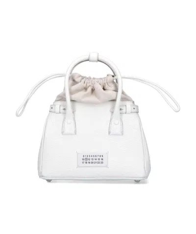 Maison Margiela 5ac Small Drawstring Tote Bag In White