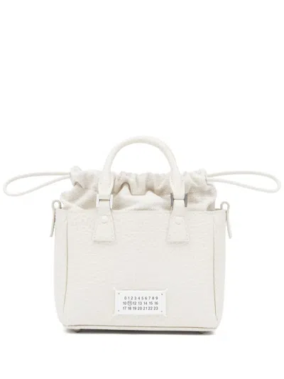 Maison Margiela 5ac Leather Tote Bag In White