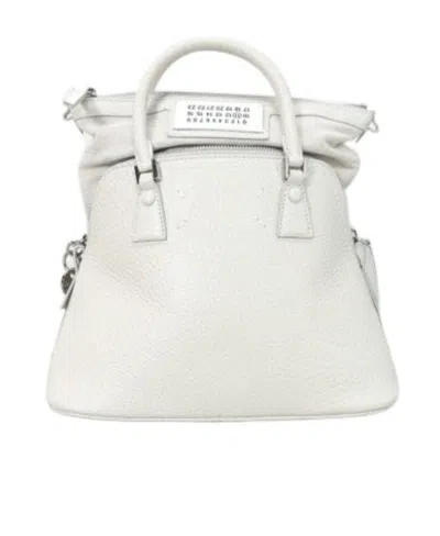 Maison Margiela 5ac Leather Tote Bag In White