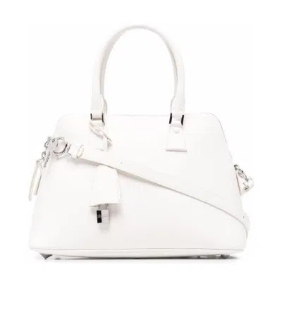 Maison Margiela 5ac Leather Tote Bag In White